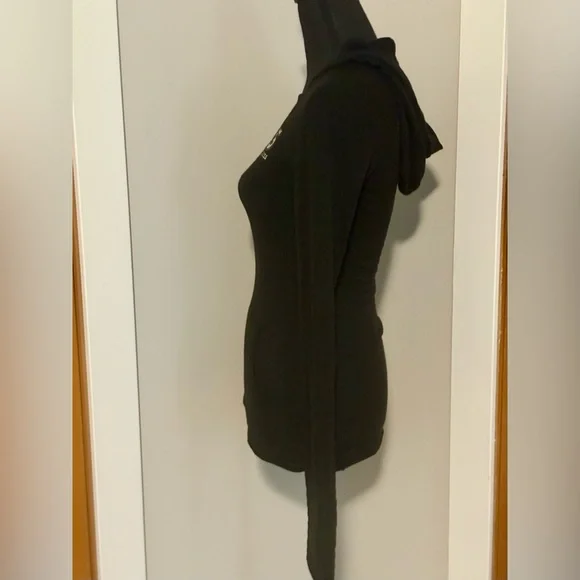 G by Guess Women's Black Long Sleeve Hooded Top - Picture 2 of 4